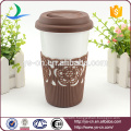 2015 Ceramic double wall coffee cups with suction lid